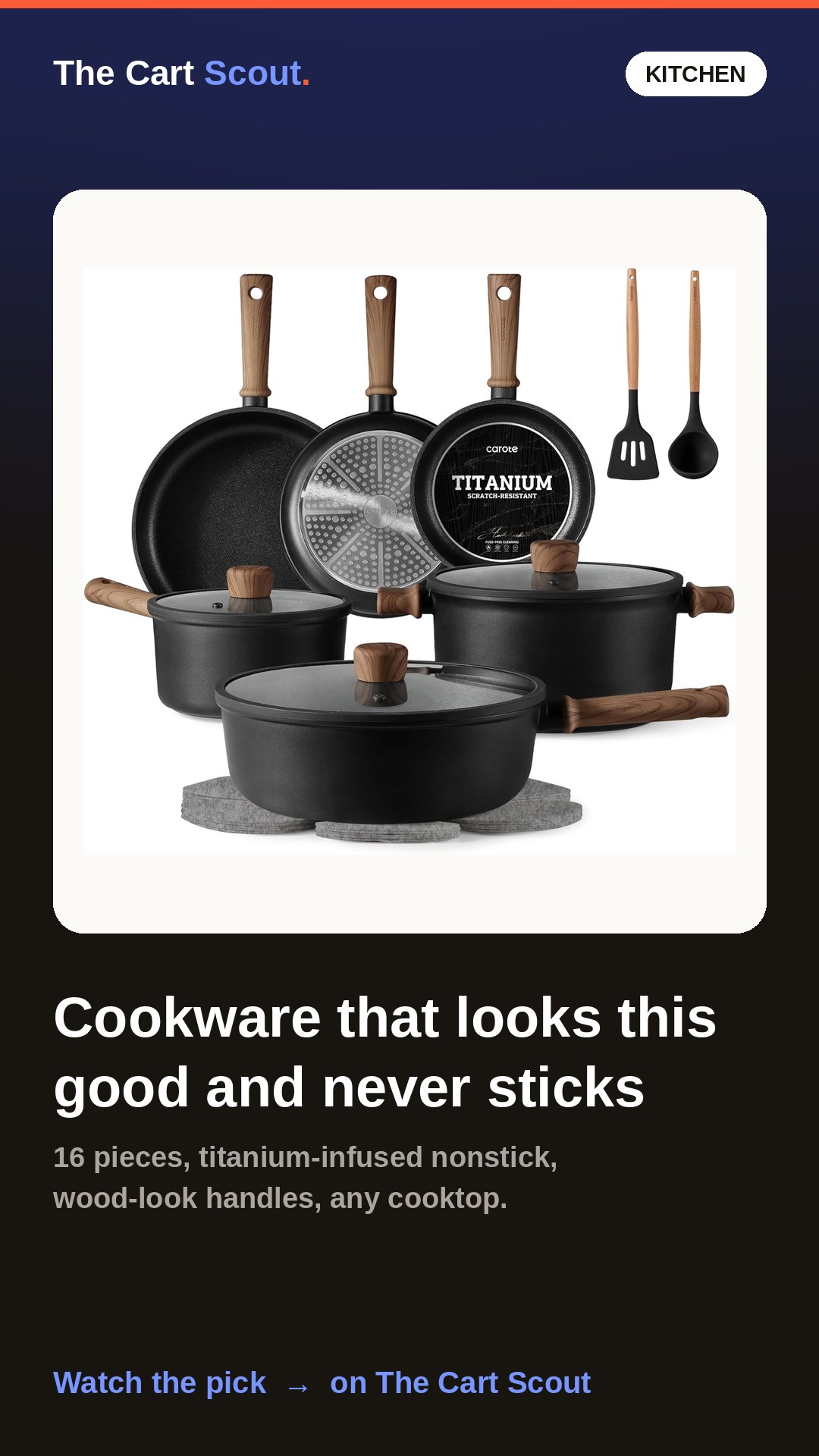 CAROTE 16-Piece Nonstick Cookware Set
