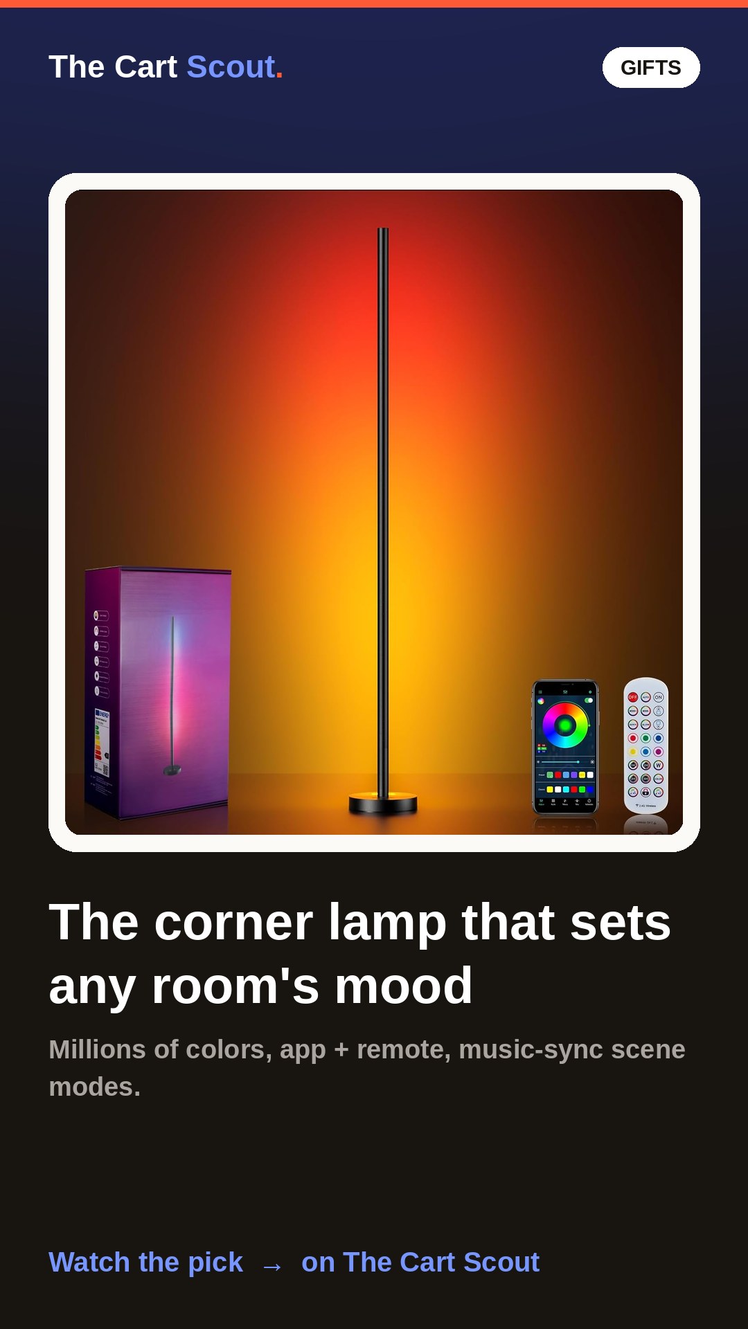 RGB Corner Floor Lamp with App & Remote
