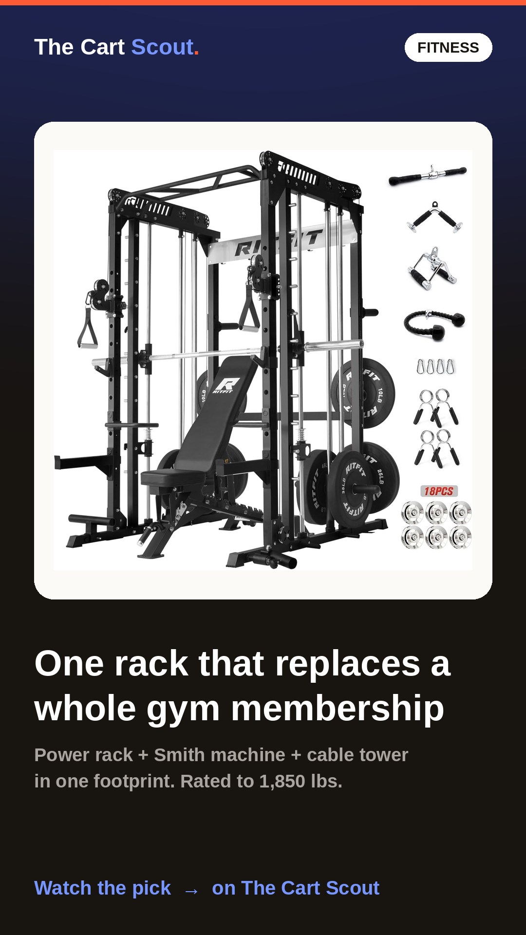 RITFIT M1 Pro Power Rack & Smith Machine Combo