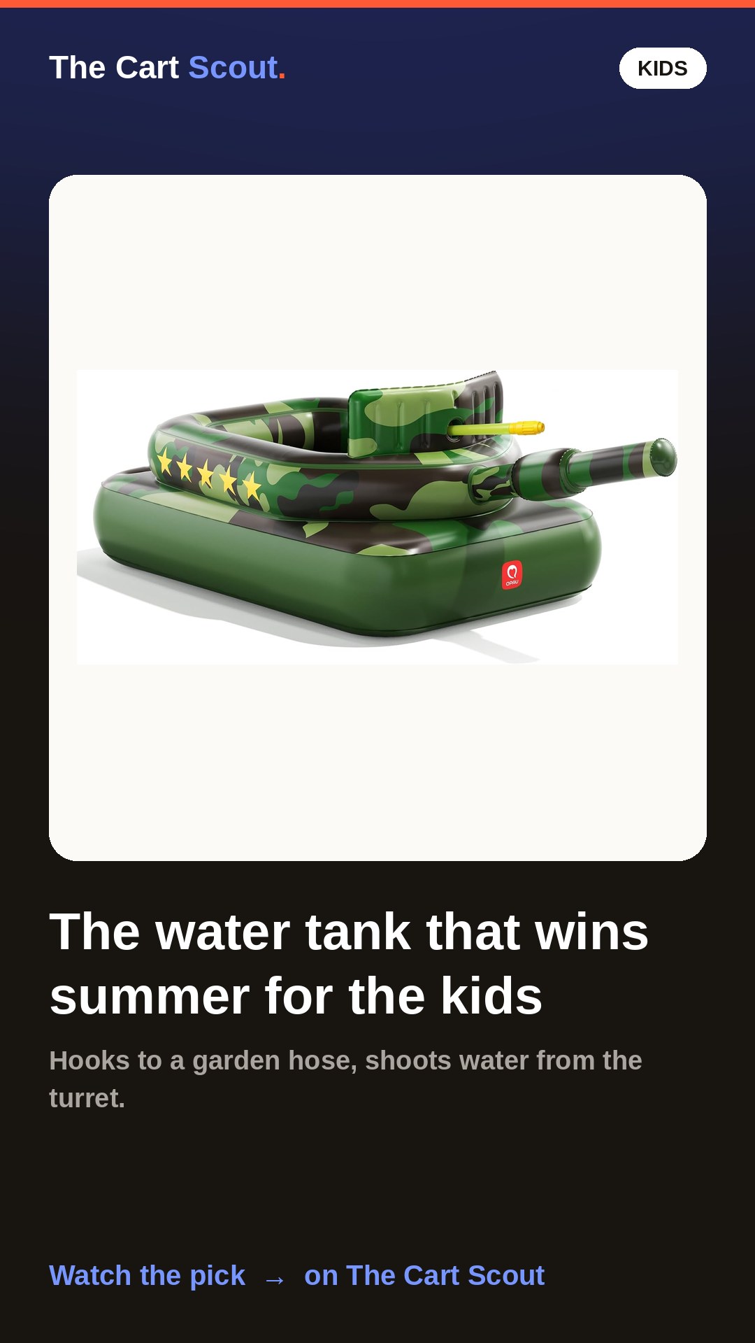 Inflatable Tank Sprinkler for Kids