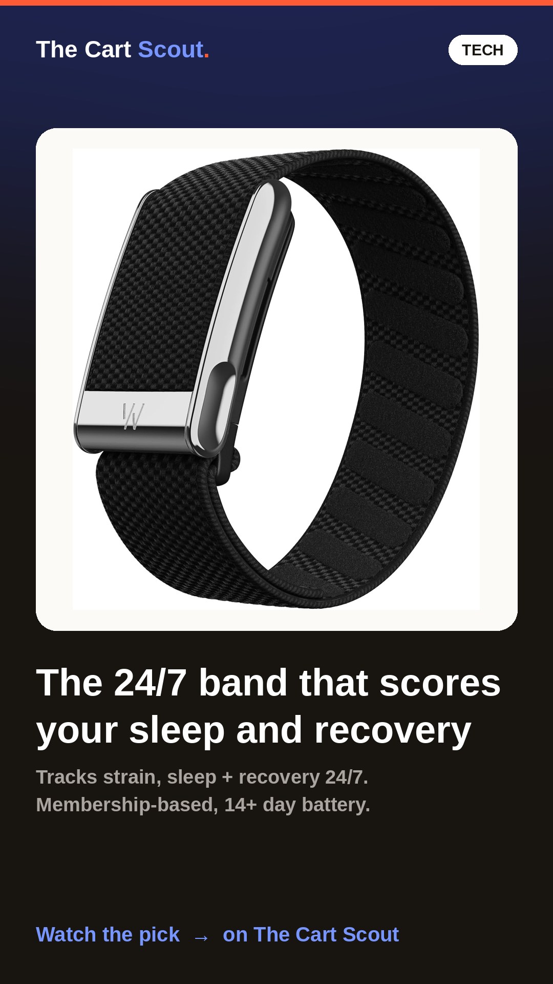 WHOOP 5.0 Health & Fitness Tracker (12-Month Membership)
